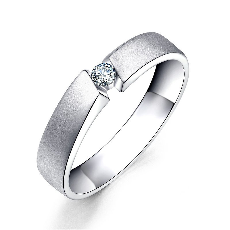 因為愛 所以愛 鑽石對戒 男用戒指 結婚對戒推薦 - 對戒 - 鑽石 銀色