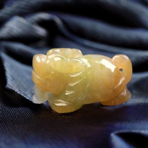 瓔珞翡翠 冰種黃翡翡翠龍龜 | 天然緬甸玉翡翠A貨 | 送禮