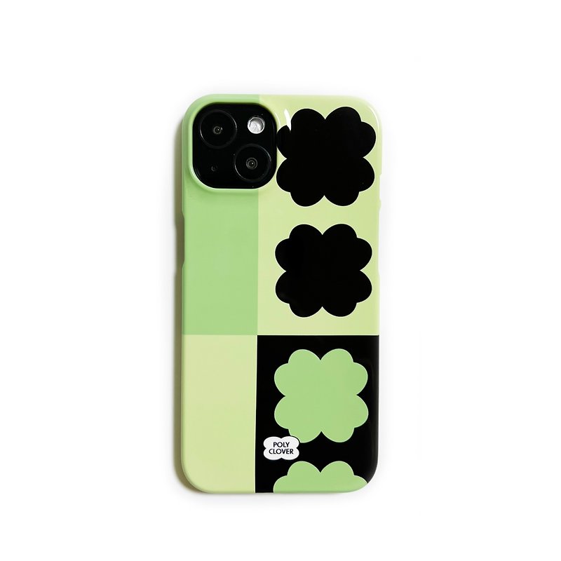 half clover hard iPhone Case (green) - Phone Cases - Other Materials Green