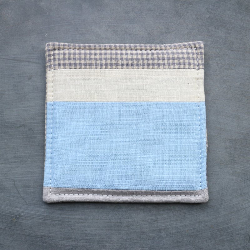 Patchwork coaster 113 - Coasters - Cotton & Hemp Blue