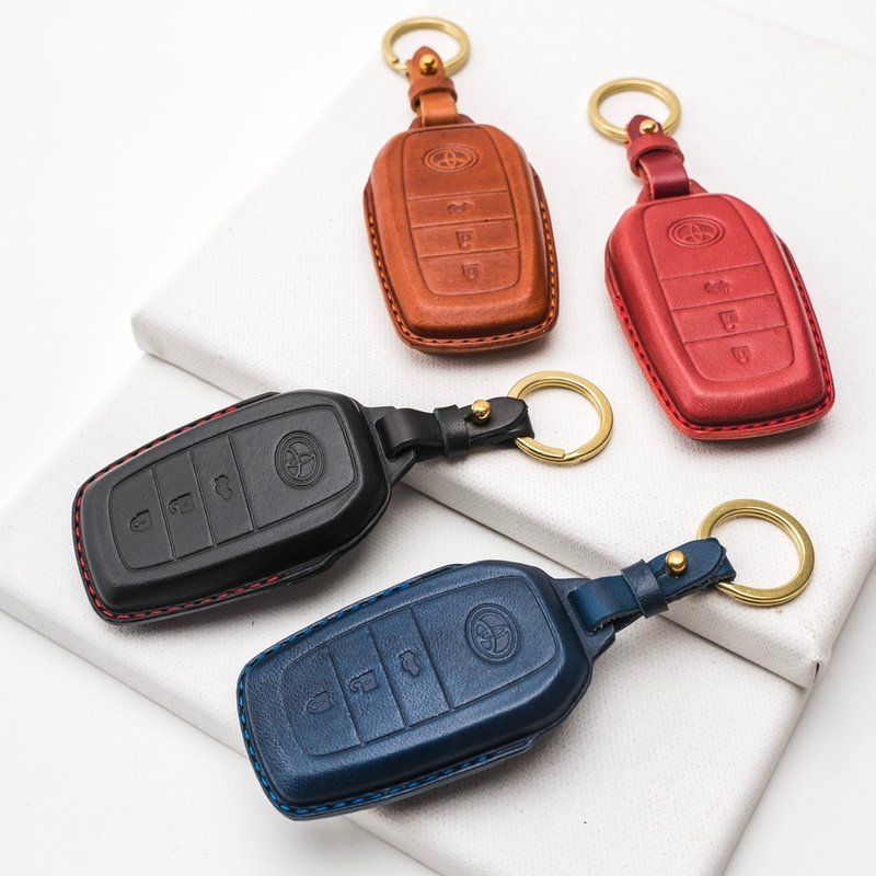 TOYOTA Granvia Hilux RAV4 Camry Altis Smart Key Leather Case for Cars - ที่ห้อยกุญแจ - หนังแท้ 