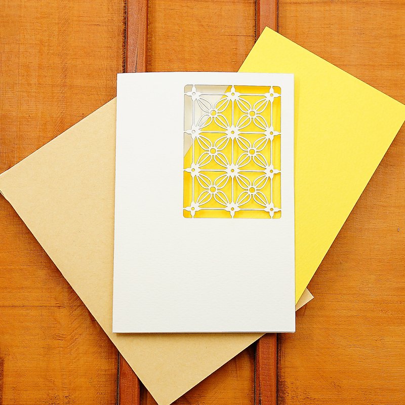 Old House Color x windowgrills_tw Iron Window Flower Universal Card 02 Yellow-Paper Windmill - การ์ด/โปสการ์ด - กระดาษ สีเหลือง