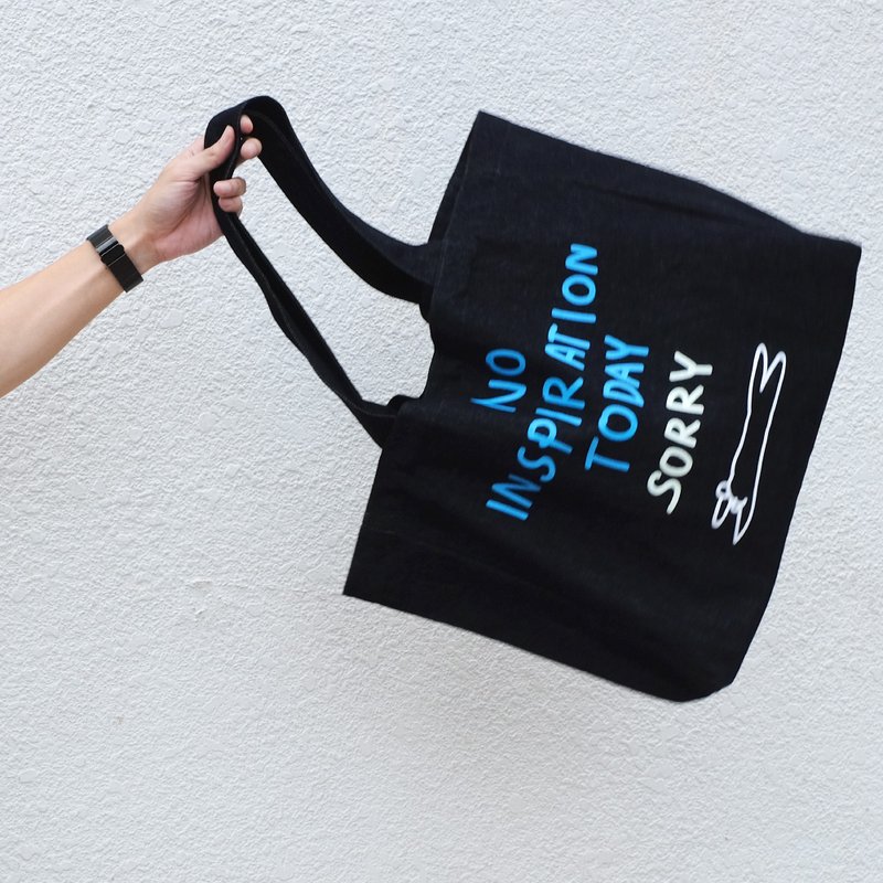 NOT TODAY SORRY, Glow in the dark tote bag - 手提包/手提袋 - 棉．麻 黑色