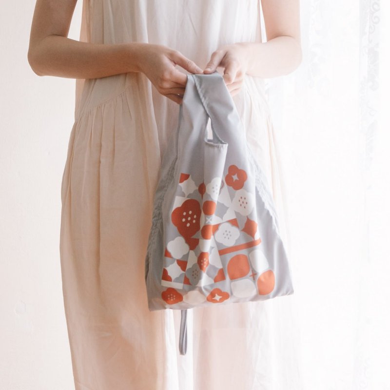 Retractable small vest bag/Glass Begonia No. 12/Spring Plum Red/Classic New Color III - กระเป๋าถือ - ผ้าฝ้าย/ผ้าลินิน สีแดง