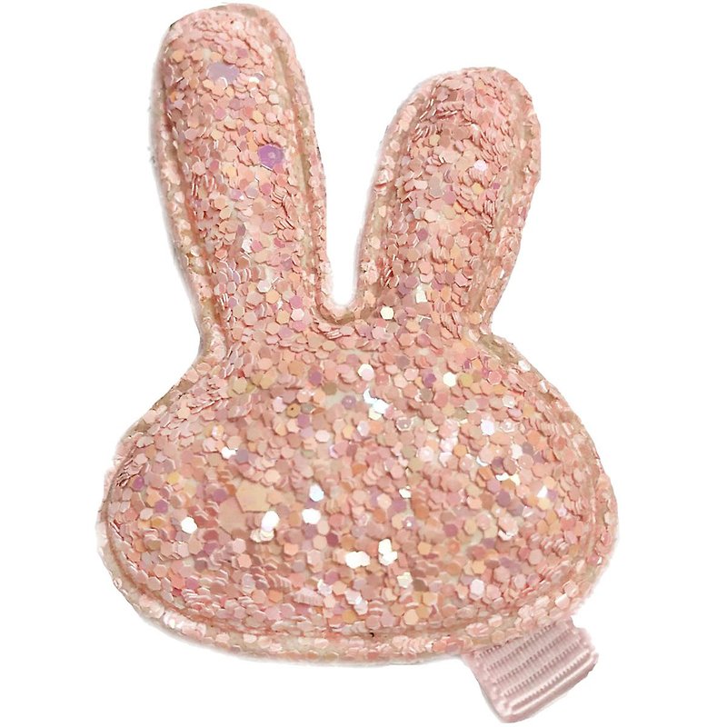 閃亮小兔髮夾 全包布手工髮飾 淺粉Peach - 髮夾/髮飾 - 聚酯纖維 粉紅色