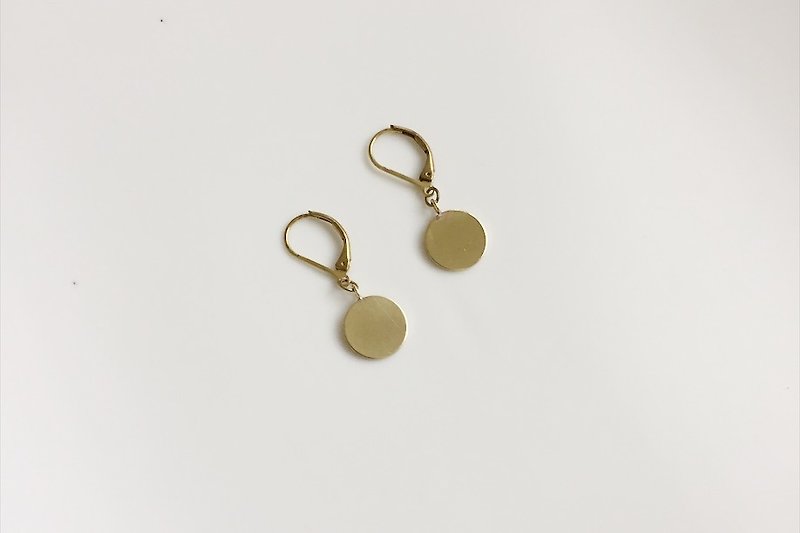Little simple brass styling earrings - Earrings & Clip-ons - Other Metals Gold