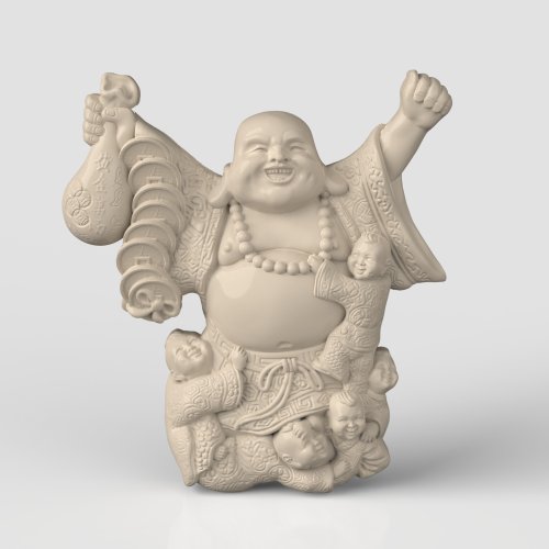 3DcncUNIQUE 三維模型STL CNC Router檔案 3d列印雕像Hotei與孩子的關系