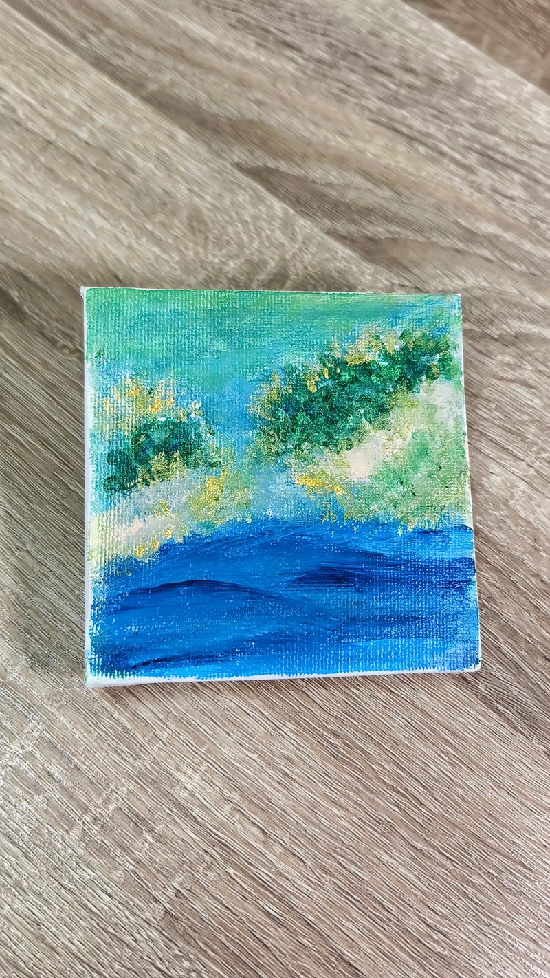 Acrylic Watercolor Painting / Frameless Painting / Decorative Painting / Small Wall Art - โปสเตอร์ - ผ้าฝ้าย/ผ้าลินิน 