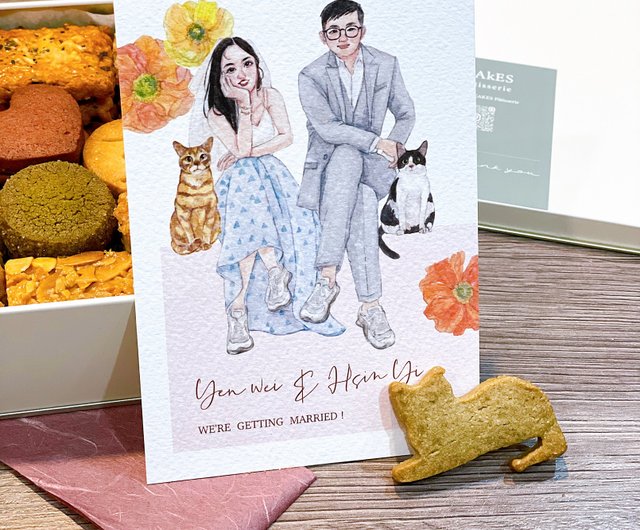 結婚式招待状イラストデザインsuitバッグセット サンキューカード 結婚式招待状 ステッカー テーブルカード ショップ 良心貓罐頭イラストレーションスタジオ 結婚誓約書 Pinkoi