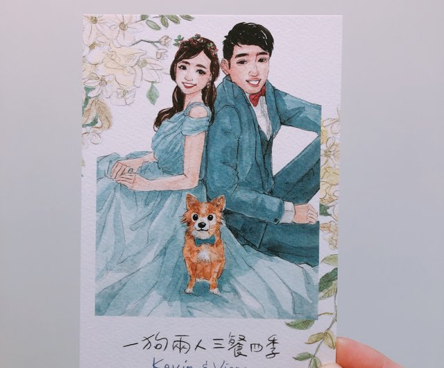 結婚式招待状イラストデ​​ザインスーツバッグカバー/サンキューカード