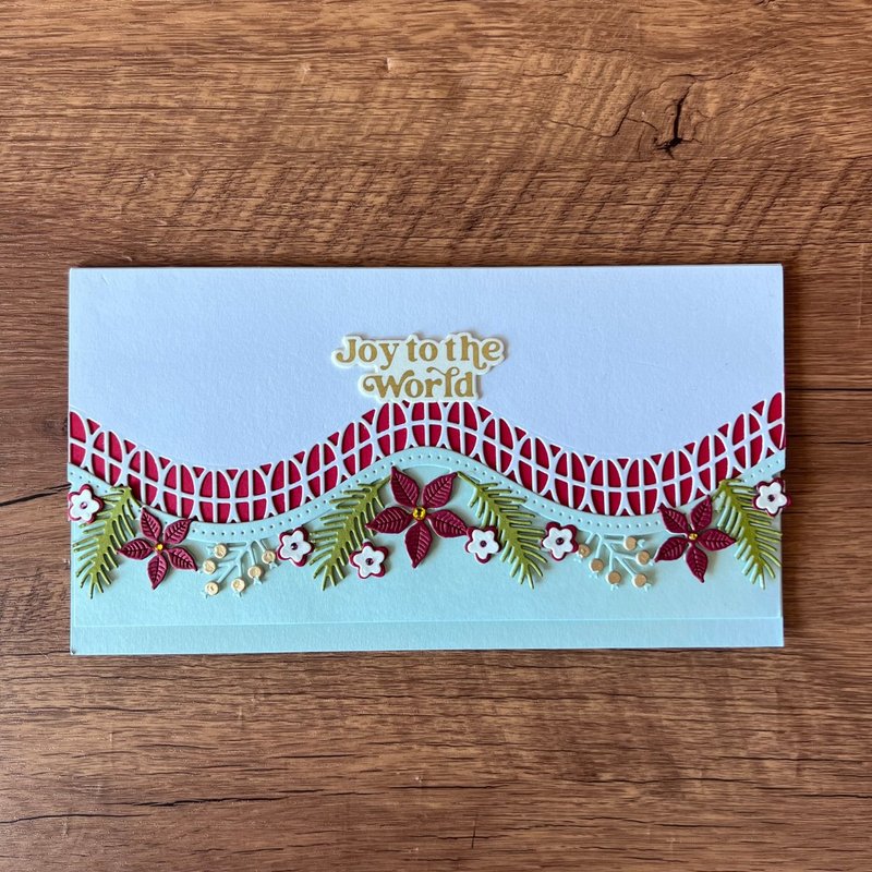 Joy to the World 聖誕花 聖誕卡 - 卡片/明信片 - 紙 紅色