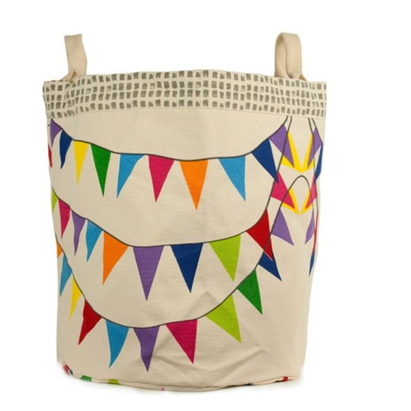 [Canadian fluf organic cotton] large storage dual-use bag-(Happy Party) - Storage - Cotton & Hemp Multicolor