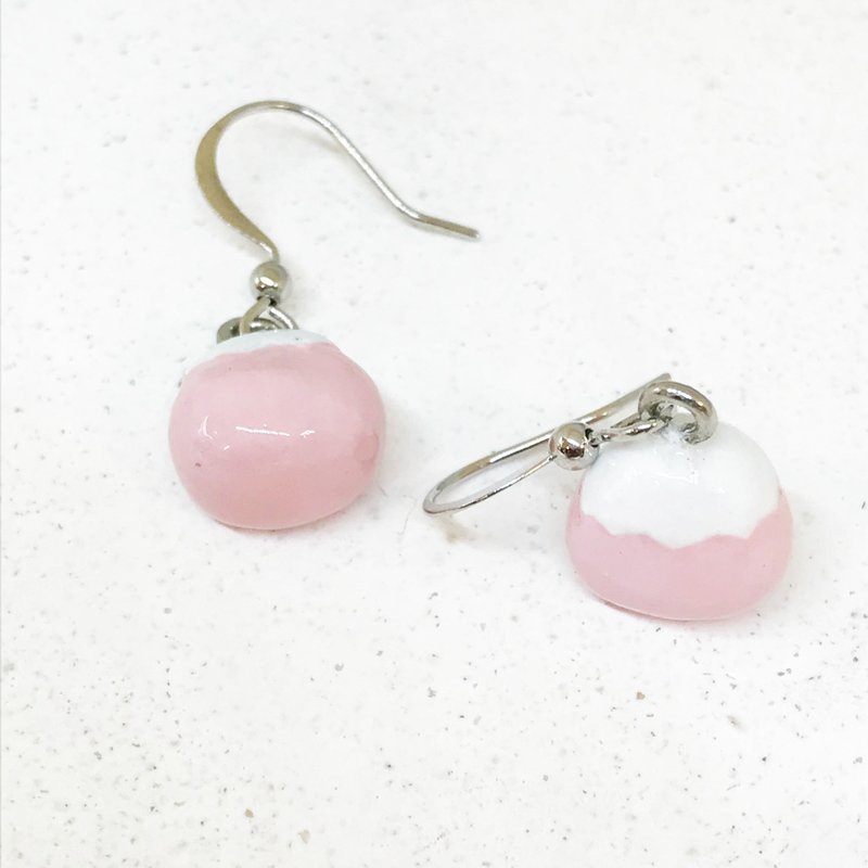 【Pink】- Mount Fuji Earrings - Earrings & Clip-ons - Pottery Pink