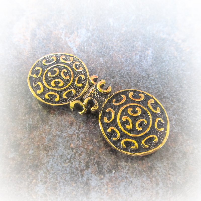 Handmade brass clasp for necklace,vintage Multi Strand Toggle Clasp