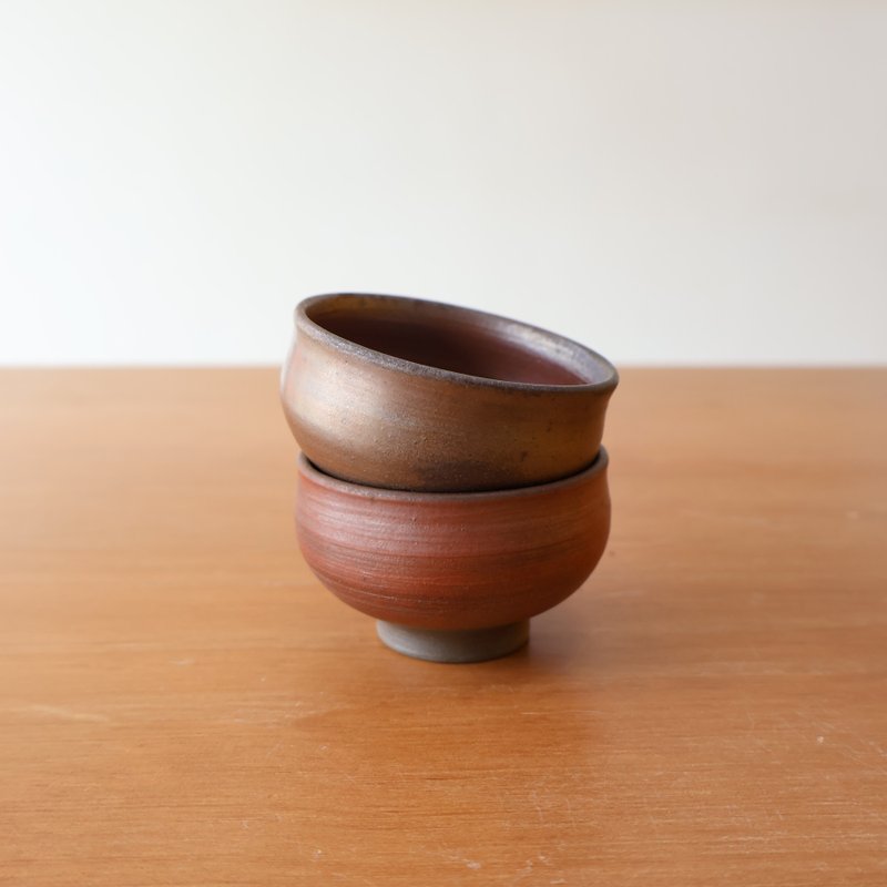 紅褐 柴燒茶杯 - 茶壺/茶杯/茶具 - 陶 咖啡色