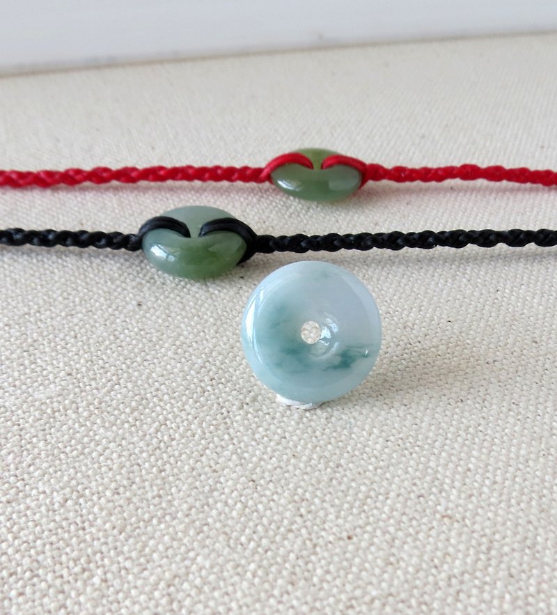 This year [Ping An‧ Ruyi] Ping An buckle jade silk wax bracelet*four-strand series*SW6 * Lucky - Bracelets - Other Metals Green