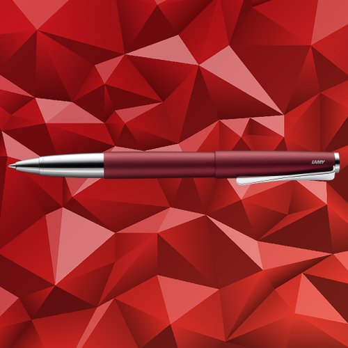 LAMY TAIWAN 官方旗艦館 【雷雕免費刻字】LAMY 鋼珠筆+筆袋禮盒 / studio 系列 - 皇家紅