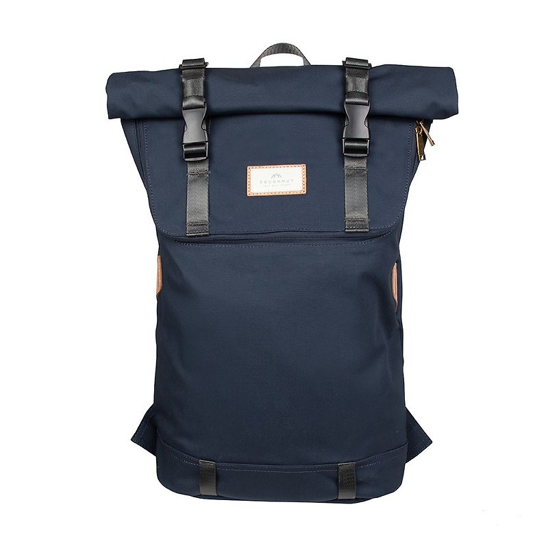 [Design Brand | DOUGHNUT] Christopher — PFC Free Series Dark Blue - กระเป๋าเป้สะพายหลัง - ไนลอน สีน้ำเงิน