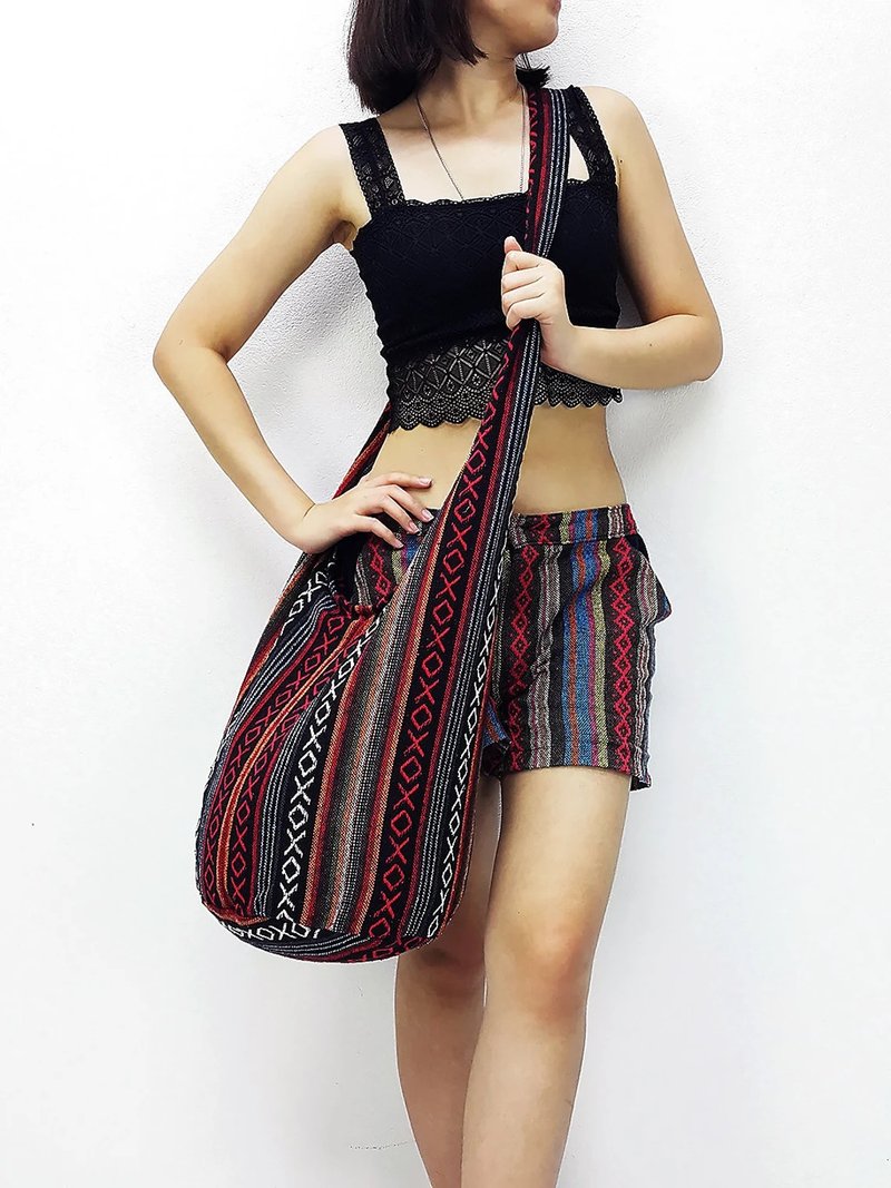 Woven Cotton Bag Shoulder bag Long Strap Crossbody bag Multi-color Unisex - 其他 - 其他材質 多色
