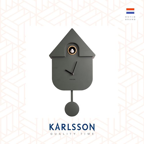 Ur Lifestyle 荷蘭Karlsson, Modern Cuckoo 綠色搖擺布谷鳥掛鐘 (整點報時)