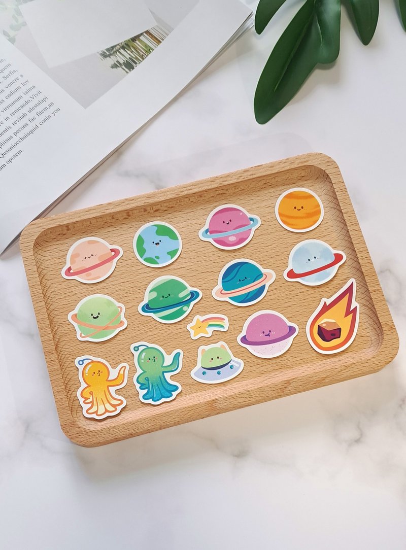 Planet Discoveries - Journal stickers, planner sticker, planet sticker sheet - สติกเกอร์ - กระดาษ 