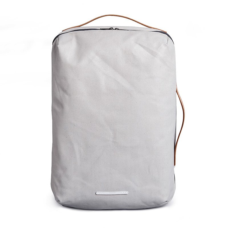 Canvas Series -15 吋 Three-use classic back backpack (back / hand / shoulder) - rice ash - RBP170GY - กระเป๋าเป้สะพายหลัง - ผ้าฝ้าย/ผ้าลินิน สีเทา