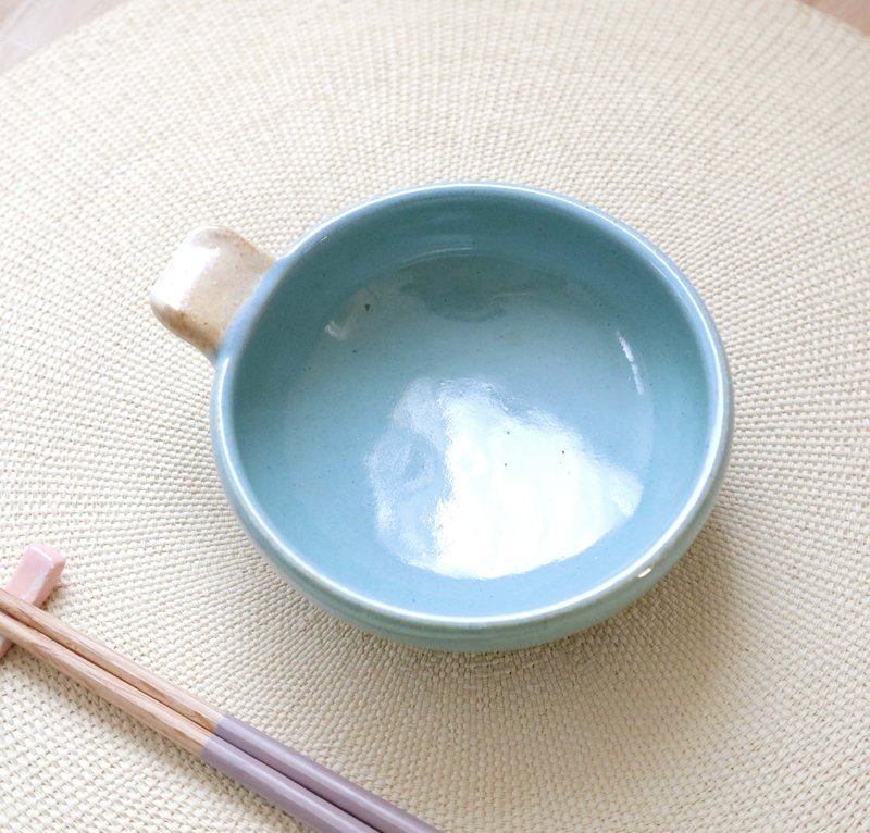 淺藍色調日式小缽 綴以白色點綴 3 - 碗 - 陶 藍色