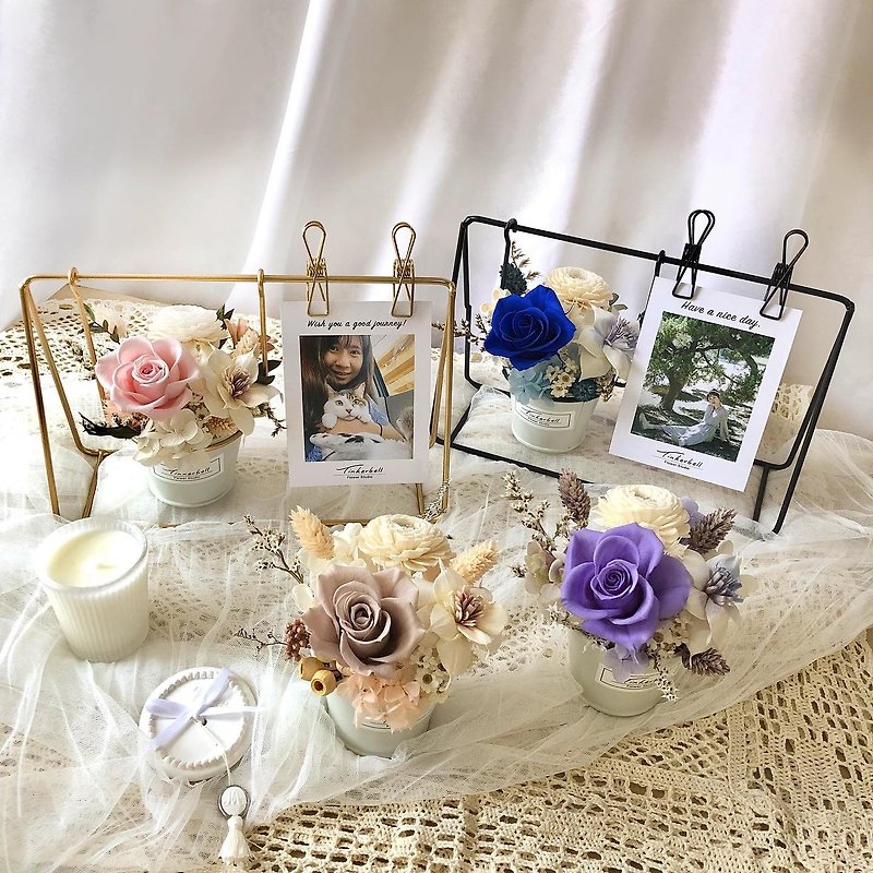 Swing table flower opening ceremony commemorative gift customized postcard design and layout - Dried Flowers & Bouquets - Plants & Flowers Multicolor