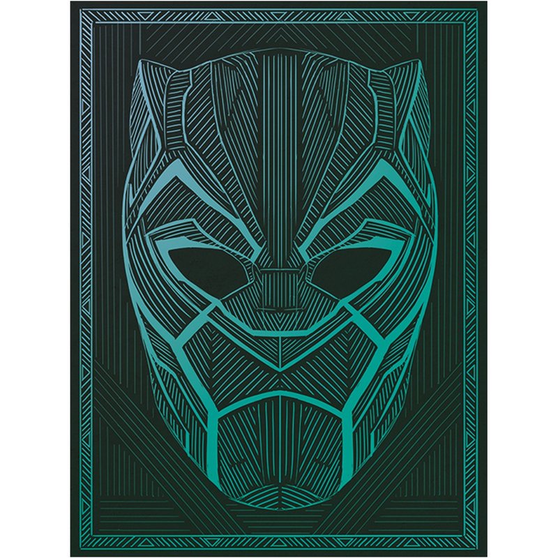 【漫威】黑豹 Black Panther 圖騰面具 60 ×80 無框掛畫 - 海報/掛畫/掛布 - 聚酯纖維 黑色