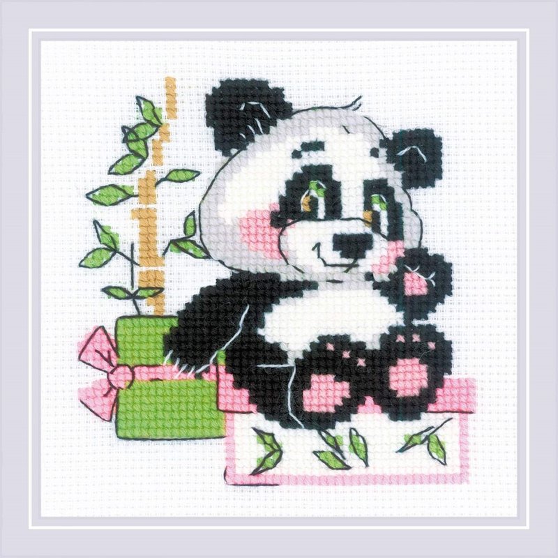 RIOLIS Cross Stitch Material Pack - Panda Gift Pack - Knitting, Embroidery, Felted Wool & Sewing - Other Materials 