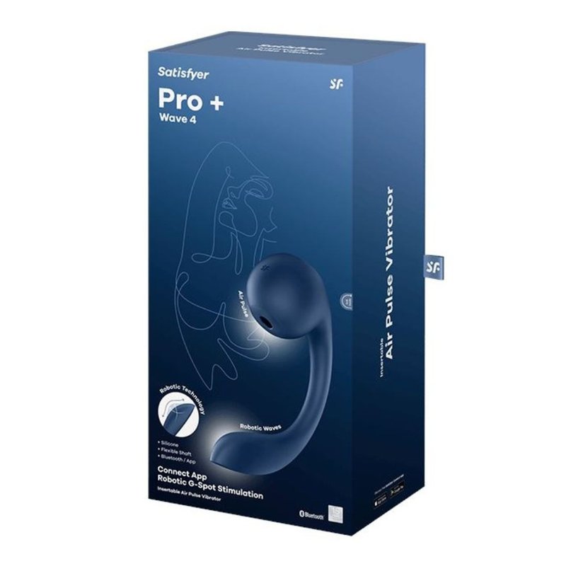 Pro+ Wave 4【Dual Stimulation】App-Controlled Clitoral Suction & G-Spot Vibrator - Adult Products - Silicone Blue