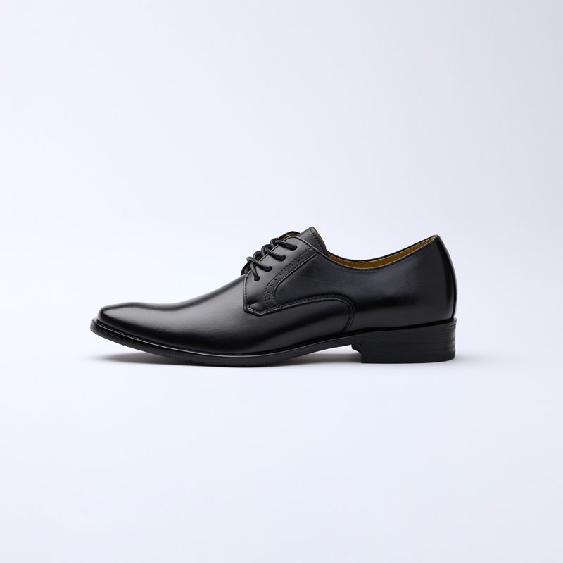 極簡素面紳士皮鞋(T01黑) - 男款皮鞋 - 真皮 黑色