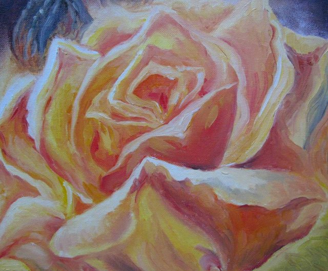 油彩画　「　バラ　」原画　3D 油絵-タイムラプス】薔薇を描く Oil Painting-TimeLapse｜Rose Flowers