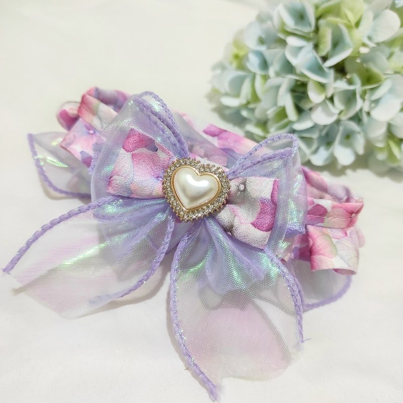 Hydrangea Season - Purple. Lace collar-Purple丨Cat, rabbit and dog pet scarf collar collar - ปลอกคอ - วัสดุอื่นๆ สีม่วง