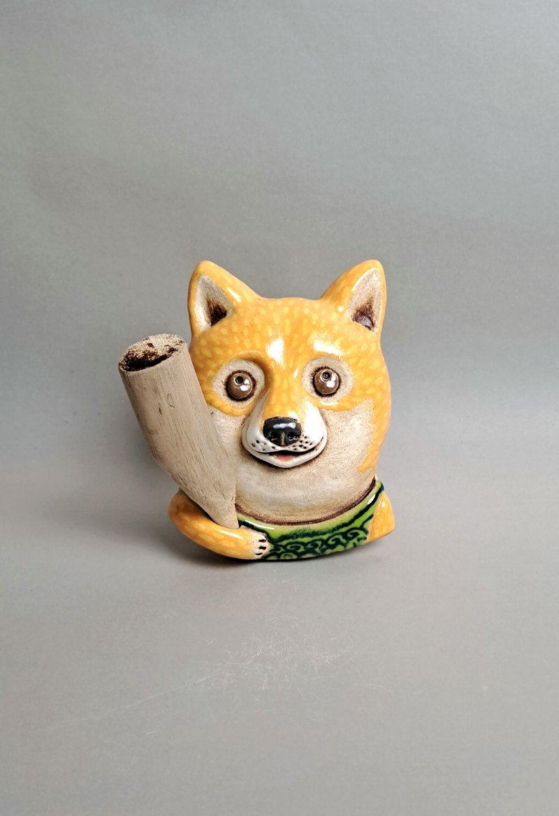 Shiba Inu Diffuser 03 (Handmade Pottery) - น้ำหอม - ดินเผา ขาว