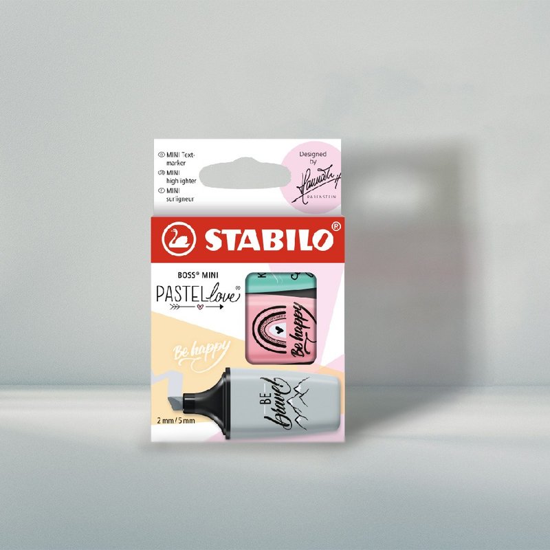 【stabilo】波士馬卡龍色迷你螢光筆 暮光版-3色吊掛紙盒 - 其他 - 塑膠 多色