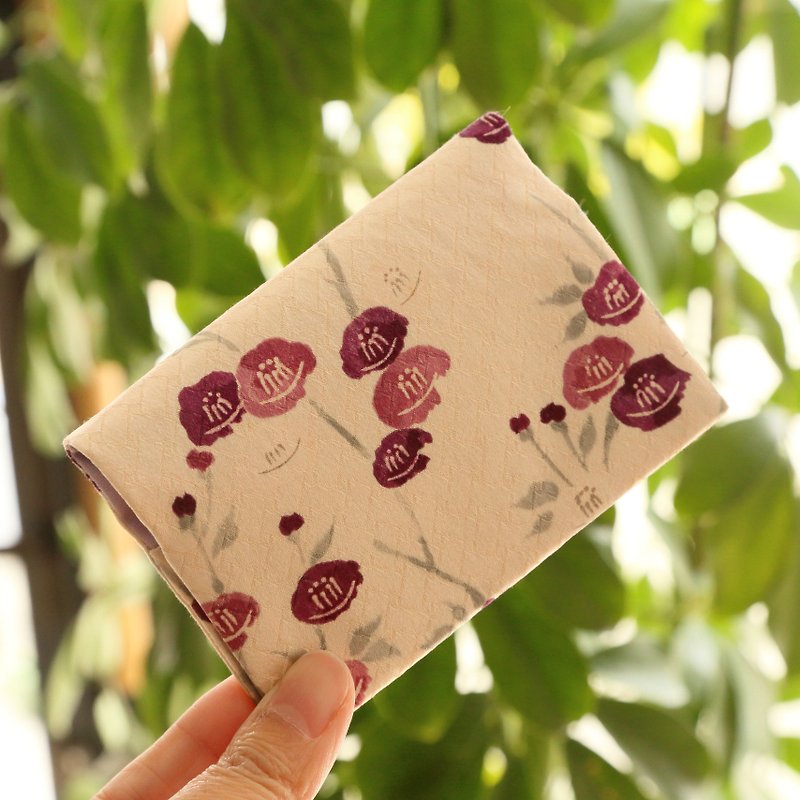 Kimono Card Case Tsubakiumi · Silk - ที่เก็บนามบัตร - ผ้าไหม สีม่วง