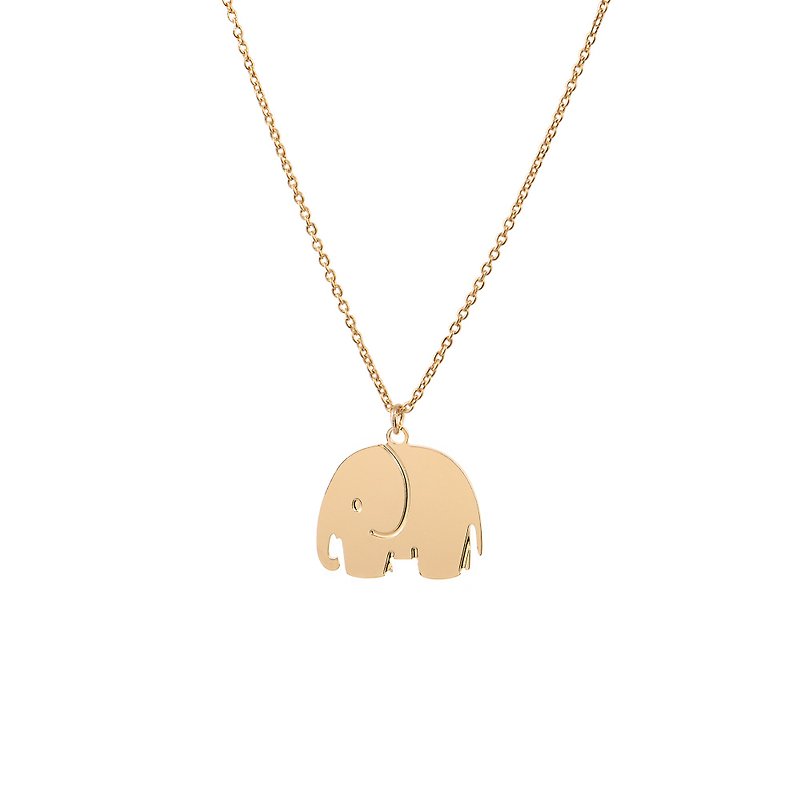 Titlee x Miffy Elephant Necklace - สร้อยคอ - ทองแดงทองเหลือง สีทอง