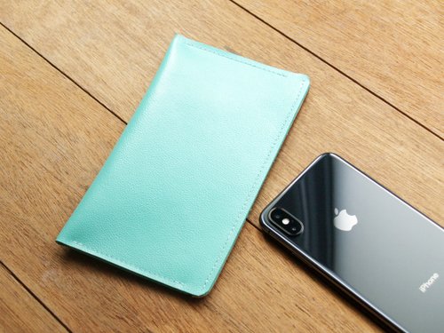 iPhone 14 / 14 Pro ティファニー本革電話ケース (カスタマイズされ