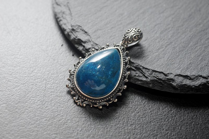 藍磷灰/ 礦石/飾品/驅除負能量/調節/舒緩/ - 項鍊 - 半寶石 