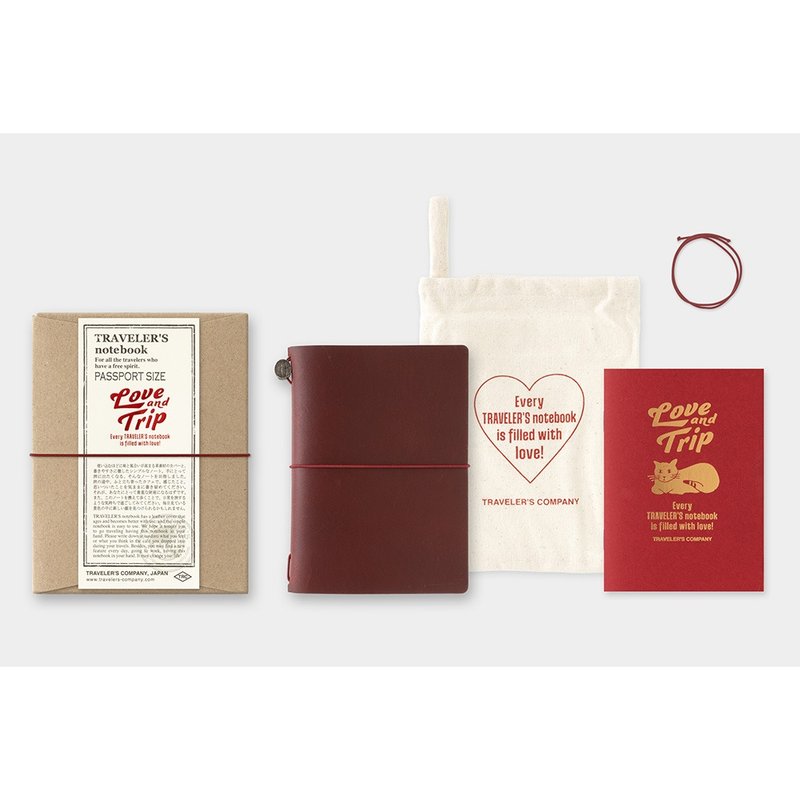 Traveler's Notebook LOVE AND TRIP 限定 PA SIZE-酒紅 - 筆記本/手帳 - 真皮 紅色