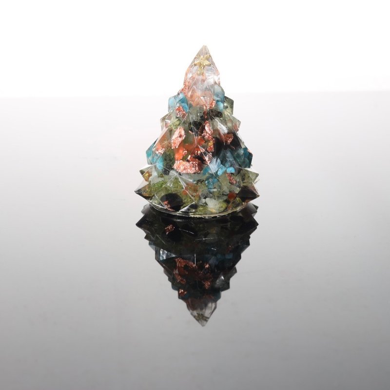 [Fast Shipping] Green Rose Gold Foil Crystal Christmas Tree-Ogon Energy Tree/Healing Gemstone Exchange - Items for Display - Jade Green