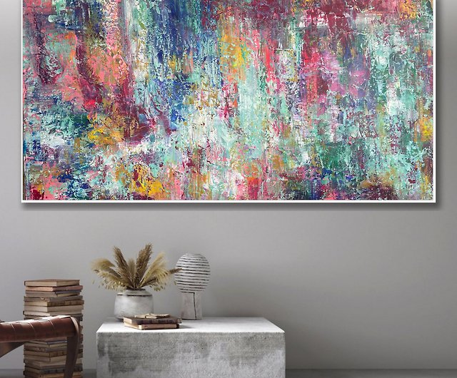 Watercolor Style Acrylic Painting On Canvas Abstract Wall Art