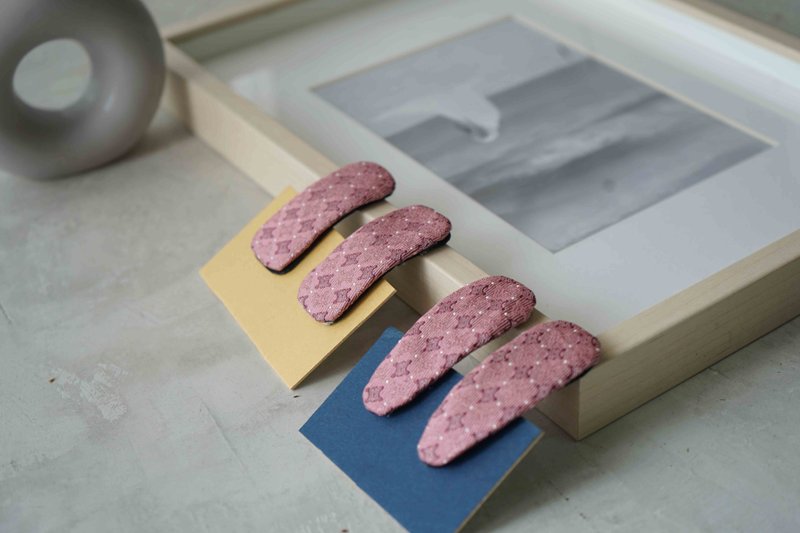 Antique tie modified hairpin-Celine-Strawberry on the cake-Pink-Two in a set - Hair Accessories - Silk Pink