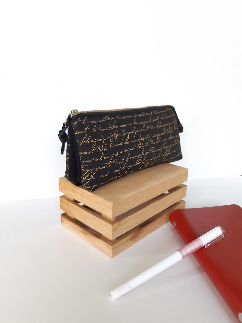親筆寫三層筆袋 畢業 生日 交換禮物 - 筆盒/筆袋 - 棉．麻 