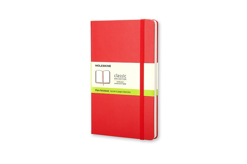 MOLESKINE 經典紅色硬殼筆記本 - L - 空白 - 燙金服務 - 筆記簿/手帳 - 紙 紅色