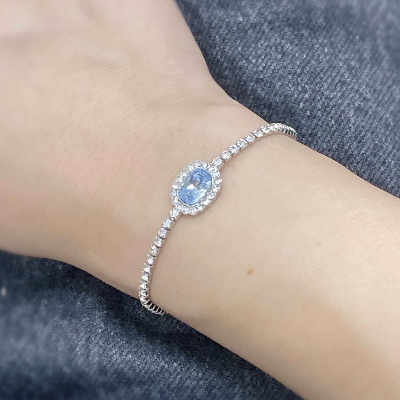 Edith & Jaz • French Vintage Cubic Zirconia Bracelet - สร้อยข้อมือ - ทองแดงทองเหลือง สีเงิน