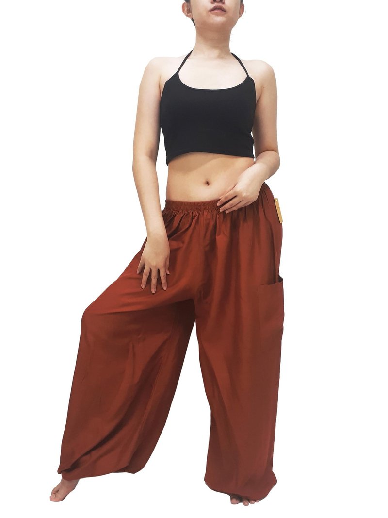 Solid Harem Pants Women Clothing Aladdin Pants Gypsy Pants Rayon Trouser SRNC - 男長褲/休閒褲 - 其他材質 橘色
