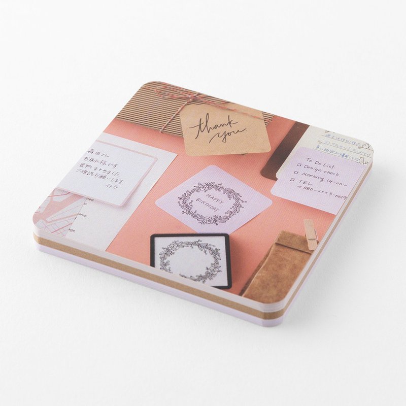 MIDORI MD Notebook Sticky Notes - High-Quality/Kraft Paper - Warm Tones - Sticky Notes & Notepads - Paper White