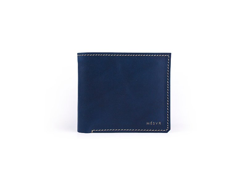 Buttero I Slim Wallet I Minimalist Bifold - กระเป๋าสตางค์ - หนังแท้ สีน้ำเงิน